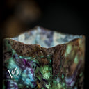 Fluorite Table Lamp - 16" Tall, 5.75"x5.75" Live Edge Square - (Small #17)