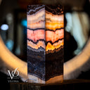 Rosa Onyx Table Lamp - 18"H x 6"W - Square Closed Top - (Small #10)