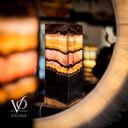 Rosa Onyx Table Lamp - 18"H x 6"W - Square Closed Top - (Small #10)