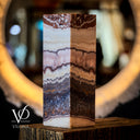 Rosa Onyx Table Lamp - 18"H x 6"W - Square Closed Top - (Small #10)