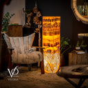Exotic Dragon Eye Golden Cloud (Onyx Floor Lamp) - Medium - 51.25"H x 12"W - Square - #1