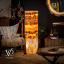 Exotic Dragon Eye Golden Cloud (Onyx Floor Lamp) - Medium - 51.25"H x 12"W - Square - #1