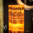 Exotic Dragon Eye Golden Cloud (Onyx Floor Lamp) - Medium - 51.25"H x 12"W - Square - #1