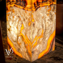 Exotic Dragon Eye Golden Cloud (Onyx Floor Lamp) - Medium - 51.25"H x 12"W - Square - #1