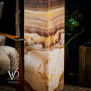 Exotic Dragon Eye Golden Cloud (Onyx Floor Lamp) - Medium - 51.25"H x 12"W - Square - #1