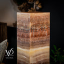 Exotic Dragon Eye Golden Cloud (Onyx Floor Lamp) - Medium - 51.25"H x 12"W - Square - #1