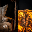 Honeycomb Onyx Floor Lamp -Exotic - Small - 32” H x 12"W - Square - #2