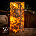 Honeycomb Onyx Floor Lamp -Exotic - Small - 32” H x 12"W - Square - #2