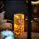 Honeycomb Onyx Floor Lamp -Exotic - Small - 32” H x 12"W - Square - #2