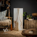 White Ice Onyx Floor Lamp - Small - 39.7"H x 11.7"W - (Square - #1)