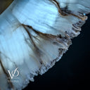 White Ice Onyx Mirror - 40" Diameter, 4" Deep - (#2 Medium)