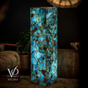 Argentina Blue Onyx Floor Lamp - 47" Tall, 12"x 12" Square (Medium #6)