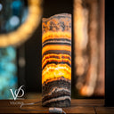 Tangerine Onyx Table Lamp - 18" Tall, x 5.5" Diameter - Live Edge (Medium #52)