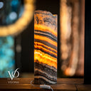 Tangerine Onyx Table Lamp - 18" Tall, x 5.5" Diameter - Live Edge (Medium #52)