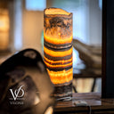Tangerine Onyx Table Lamp - 18" Tall, x 5.5" Diameter - Live Edge (Medium #52)