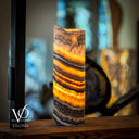 Tangerine Onyx Table Lamp - 18" Tall, x 5.5" Diameter - Live Edge (Medium #52)