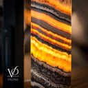 Tangerine Onyx Table Lamp - 18" Tall, x 5.5" Diameter - Live Edge (Medium #52)