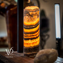Tangerine Onyx Table Lamp - 18" Tall, x 5.5" Diameter - Live Edge (Medium #52)