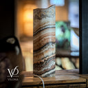 Tangerine Onyx Table Lamp - 18" Tall, x 5.5" Diameter - Live Edge (Medium #52)