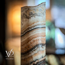 Tangerine Onyx Table Lamp - 18" Tall, x 5.5" Diameter - Live Edge (Medium #52)