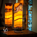 Miami Sunset Onyx Table Lamp - 20" Tall, X 6" Diameter - (Medium Cylinder #6)
