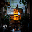 Tangerine Onyx Table Lamp - 18" Tall, x 5.5" Diameter - Live Edge (Medium #53)