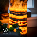 Tangerine Onyx Table Lamp - 18" Tall, x 5.5" Diameter - Live Edge (Medium #53)