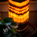 Tangerine Onyx Table Lamp - 18" Tall, x 5.5" Diameter - Live Edge (Medium #53)