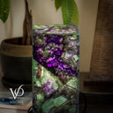 Fluorite Crystal Table Lamp - 12" Tall, x 6"x 6" Square (Miniature #7)