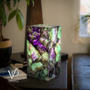Fluorite Crystal Table Lamp - 12" Tall, x 6"x 6" Square (Miniature #7)