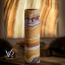 Miami Sunset Onyx Table Lamp - 20" Tall, X 6" Diameter - (Medium Cylinder #7)
