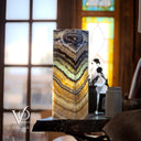 Aqua Onyx Square Table Lamp - 20" Tall, x 6"x 6" Square (Small #63)