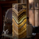 Aqua Onyx Square Table Lamp - 20" Tall, x 6"x 6" Square (Small #63)