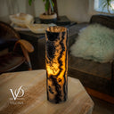 Tangerine Onyx Table Lamp - 20" Tall, x 5.5" Diameter - Live Edge (Medium #12)