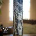Tangerine Onyx Table Lamp - 20" Tall, x 5.5" Diameter - Live Edge (Medium #12)