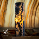Tangerine Onyx Table Lamp - 20" Tall, x 5.5" Diameter - Live Edge (Medium #12)
