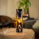 Tangerine Onyx Table Lamp - 20" Tall, x 5.5" Diameter - Live Edge (Medium #12)
