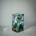 Fluorite Crystal Table Lamp - 12" Tall, x 6"x 6" Square (Miniature #8)