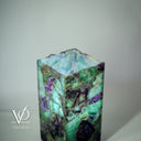Fluorite Crystal Table Lamp - 12" Tall, x 6"x 6" Square (Miniature #8)