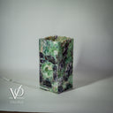 Fluorite Crystal Table Lamp - 12" Tall, x 6"x 6" Square (Miniature #8)