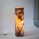Onyx Table Lamp - Divina Claire 18" Tall, x 5.5" Diameter (Medium #3)