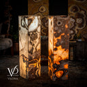 Polished Exotic Sahara Onyx Floor Lamp - 47.5" Tall, 12"x12" (Pair)