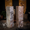 Polished Exotic Sahara Onyx Floor Lamp - 47.5" Tall, 12"x12" (Pair)