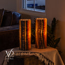 Tangerine Onyx - 12" Tall, x 4.5" Diameter (Small Table Lamp Pair #1)
