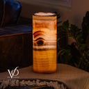 Honeycomb Onyx - 12" Tall, x 4.5" Diameter (Small Table Lamp #1)