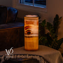 Honeycomb Onyx - 12" Tall, x 4.5" Diameter (Small Table Lamp #1)