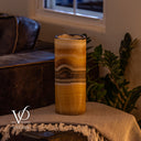 Honeycomb Onyx - 12" Tall, x 4.5" Diameter (Small Table Lamp #1)
