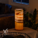 Honeycomb Onyx - 12" Tall, x 4.5" Diameter (Small Table Lamp #1)