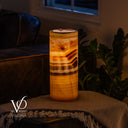 Honeycomb Onyx - 12" Tall, x 4.5" Diameter (Small Table Lamp #1)