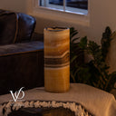 Honeycomb Onyx - 12" Tall, x 4.5" Diameter (Small Table Lamp #1)